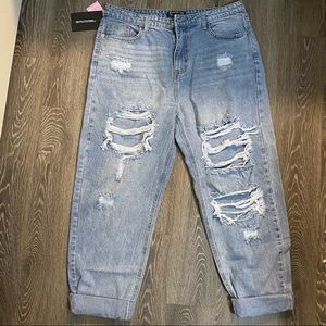 NWT distressed mom jeans